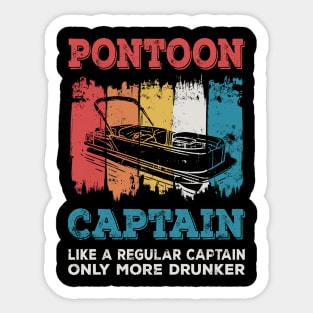 Pontoon Captain vintage style gift Sticker